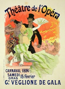 Reproducción de un cartel publicitario del Carnaval de 1896 en el Teatro de la Ópera, 15 de febrero de 1896